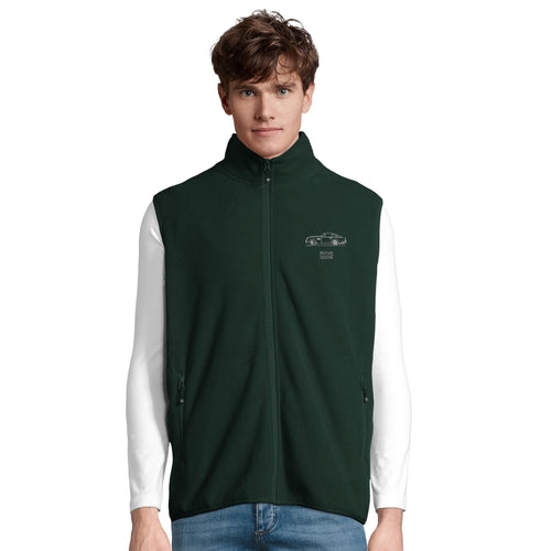 Aston Martin fleece bodywarmer with full zip and minimalist artwork by Echoes of Motion