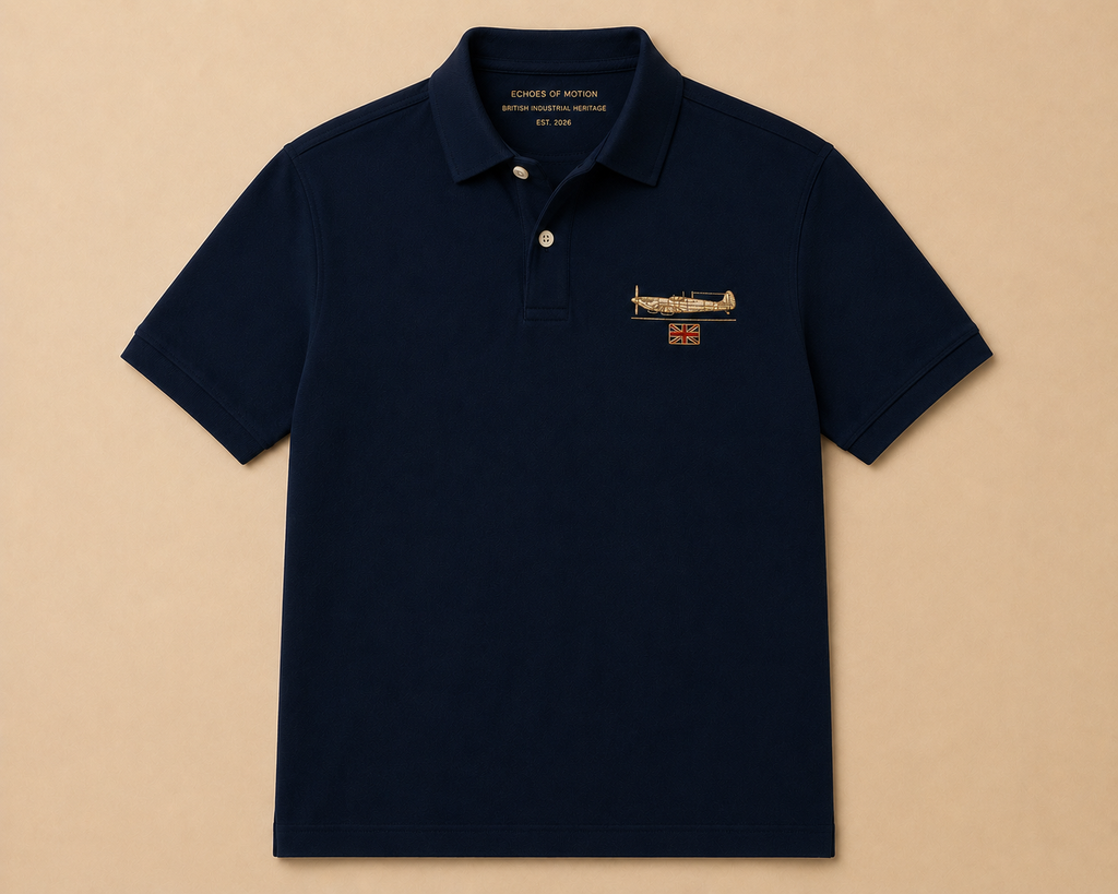 Echoes of Motion – Supermarine Spitfire Embroidered Polo Shirt